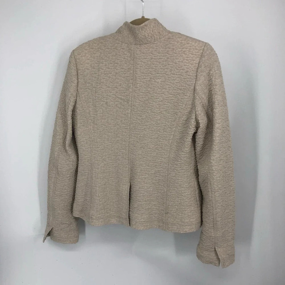 Eileen Fisher gorgeous texturized ivory stretch blazer basics staple S - Picture 3 of 7